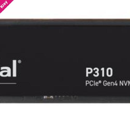 Crucial P310 500GB Gen4 2280 NVMe SSD 6600/3500 MB/s R/W 110TBW 520K/890K IOPS 1.5M hrs MTTF Full-Drive Encryption M.2 PCIe4 5yrs ~CT500P3PSSD8