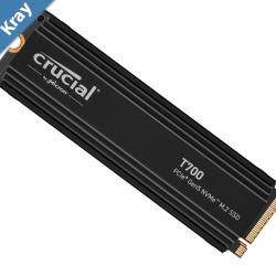 Crucial T700 2TB Gen5 NVMe SSD Heatsink  1240011800MBs RW 1200TBW 1500K IOPs 1.5M hrs MTTF with DirectStorage for Intel 13th Gen  AMD Ryzen 7000