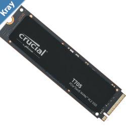 Crucial T705 1TB Gen5 NVMe SSD  1360010200 MBs RW 600TBW 1400K IOPs 1.5M hrs MTTF DirectStorage for Intel 14th Gen  AMD Ryzen 7000