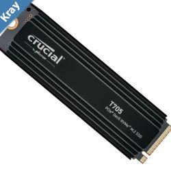 Crucial T705 2TB Gen5 NVMe SSD Heatsink  1450012700 MBs RW 1200TBW 1550K IOPs 1.5M hrs MTTF DirectStorage for Intel 14th Gen  AMD Ryzen 7000