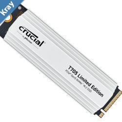Crucial T705 2TB Gen5 NVMe SSD White Heatsink  1450012700 MBs RW 1200TBW 1550K IOPs 1.5M hrs MTTF DirectStorage for Intel 14th Gen AMD Ryzen