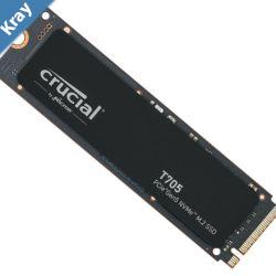 Crucial T705 4TB Gen5 NVMe SSD  1410012600 MBs RW 2400TBW 1500K IOPs 1.5M hrs MTTF DirectStorage for Intel 14th Gen  AMD Ryzen 7000