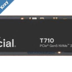 Crucial T710 1TB PCIe Gen5 NVMe 2280 SSD  1490013700 MBs RW 600TBW 1500K IOPs 1.5M hrs MTTF with DirectStorage for Intel  AMD