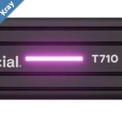 Crucial T710 2TB PCIe Gen5 NVMe 2280 SSD w Heatsink  1450013800 MBs RW 1200TBW 2.3M IOPs 1.5M hrs MTTF with DirectStorage for Intel  AMD 5yrs