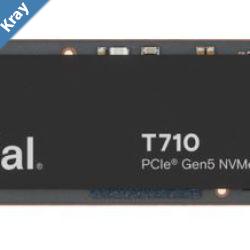 Crucial T710 4TB PCIe Gen5 NVMe 2280 SSD  1450013800 MBs RW 2400TBW 1500K IOPs 1.5M hrs MTTF with DirectStorage for Intel  AMD