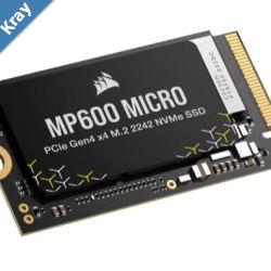 Corsair Force MP600 MICRO 1TB M.2 2242 NVMe SSD 51004300MBs 600K890K 600TBW 1.5M MTTF AES 256bit for Lenovo Legion Go Valve Steam Deck Rog Ally