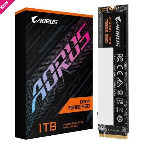 GIGABYTE AORUS Gen4 7000E 1TB NVMe SSD – PCIe 4.0 x4 M.2 2280 Internal SSD, Up to 7100 MB/s Read & 6100 MB/s Write, High-Performance Storage