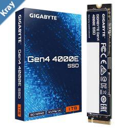 GIGABYTE Gen4 4000E SSD 1TB  PCI Express 4.0x4 M.2 1000GB  Up to 4000 MBs 3900 MBs MTBF 1.5M hours 3 y Warranty