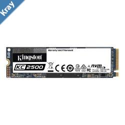 LS Kingston KC2500 2TB M.2 NVMe PCle SSD 3D NAND 35002900MBs 375K300K IOPS 1.2PBW XTSAES 256 bit Encryption 2M hrs MTBF 5yr wty