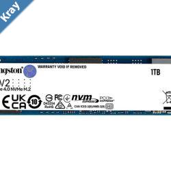 Kingston Nv2 1TB M.2 NVMe PCIe 4.0 SSD  35002100MBs 320TBW 1.5 Million Hrs M.2 2280 3Y WTY