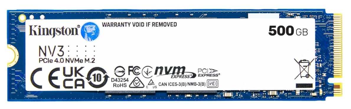 Kingston SNV3S NV3 500G PCle 4.0x4 NVMe M.2 2280 SSD 50003000MBs 3D HAND compaitible Notebook and SFF 5Y Limited