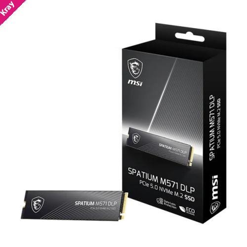 MSI SPATIUM M571 DLP PCIe 5.0 NVMe M.2 2TB, M.2 2280, PCIe Gen5x4 NVMe 2.0, R14500/W11000MB/s, 2500K/2600K IOPS, 1400TBW, 5yr wty