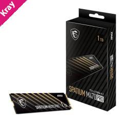 MSI SPATIUM M470 PRO PCIe 4.0 NVMe M.2 1TB SSD, Sequential Read up to 6000MB/s, Sequential Write up to 5000MB/s, 640 TBW, 5 Year Warranty FOR CC