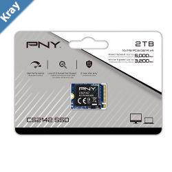 PNY CS2142 2TB PCIe M.2 2230 NVMe Gen4x4 SSD 5000MBs 3200MBs  5yrs