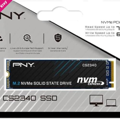 PNY CS2340 1TB M280CS2340-1TB-TB 7,400 MB/s (Read), 6,400 MB/s (Write)