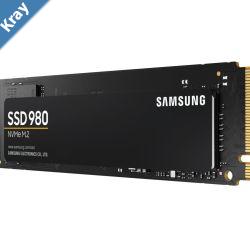 Samsung 980 500GB NVMe SSD 3100MBs 2600MBs RW 400K470K IOPS 300TBW 1.5M Hrs MTBF AES 256bit Encryption M.2 2280 PCIe 3.0 Gen3 5yrs Wty