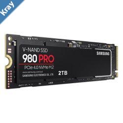 Samsung 980 Pro 2TB Gen4 NVMe SSD 7000MBs 5100MBs RW 1000K1000K IOPS 1200TBW 1.5M Hrs MTBF for PS5 5yrs Wty