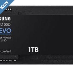 Samsung 990 EVO 1TB PCIe Gen45 NVMe SSD 5000MBs 4200MBs RW 680K800K IOPS 600TBW 1.5M hrs VNAND TLC AES 256bit Encryption 5yr wty