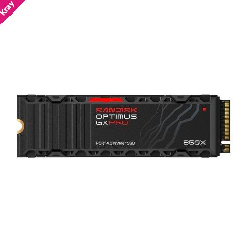 SANDISK Optimus™ GX PRO 850X PCIe® 4.0 NVMe™ SSD with Heatsink, 2TB, Read 7,300MB/s Write 6,600MB/s, 5 Yr Warranty