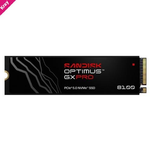 SanDisk Optimus GX PRO 8100 1TB NVMe M.2 2280 SSD with Heatsink, PCIe Gen5 x4, Up to 14,900/11,000MB/s, 1.6M/2.4 IOPS, 4,800 TBW, 5-Year Warranty