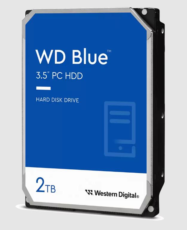 Western Digital WD20EARZ WD Blue PC 2TB SATA Desktop Hard Drive 3.5inch 5400 RPM CMR 64MB Cache 2Year Limited Warranty