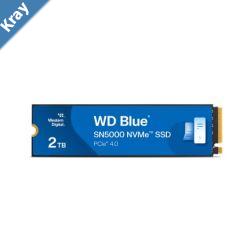 Western Digital WD Blue SN5000 NVMe 2TB SSD M.2 2280 5150MBs R 4850MBs W 650K IOPS R  770K IOPS W PCIe Gen4 x4 5Y Warranty