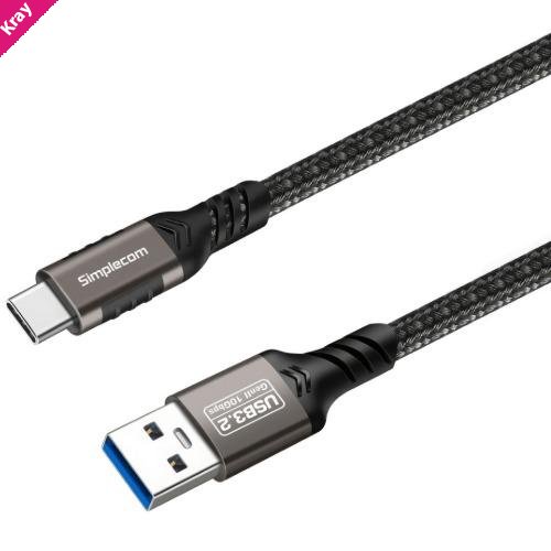 Simplecom CAU520 USB-A to USB-C Data and Charging Cable USB 3.2 Gen2 10Gbps 2M