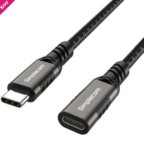 Simplecom CAU610 USB-C Male to Female Extension Cable USB 3.2 Gen2 PD 100W 20Gbps 1M