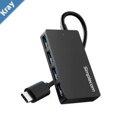 Simplecom CH352 USBA to 4xPort SuperSpeed USB 3.2 Gen1 5Gbps plug  play buspowered ABS 764111mm 35g 15cm cable WinmacOSLinux compatible