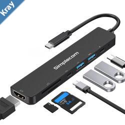 Simplecom CH547 USBC 7in1 Multiport Adapter USB Hub HDMI Card Reader PD