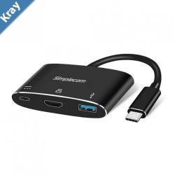 Simplecom DA310 USB 3.1 Type C to HDMI USB 3.0 Adapter with PD Charging Support DP Alt Mode and Nintendo Switch