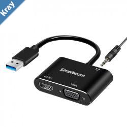 Simplecom DA316A USB to HDMI  VGA Video Card Adapter with 3.5mm Audio