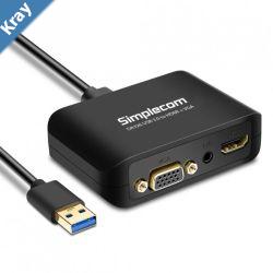 Simplecom DA326 USB 3.0 to HDMI  VGA Video Adapter with 3.5mm Audio Full HD 1080p  Works With NUCs