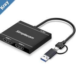 Simplecom DA327 USB 3.0 or USBC to Dual HDMI Display Adapter for 2x 1080p Extended Screens