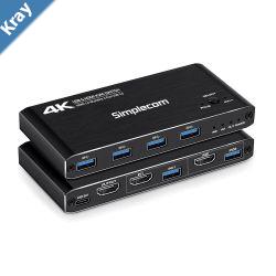 Simplecom KM420 2Port HDMI KVM Switch HDMI 2.0 4K60Hz 4Port USB 3.0 Hub 5Gbps