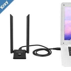 Simplecom NW628v2 AX1800 Dual Band WiFi 6 USB Adapter with 2x 5dBi High Gain Antennas