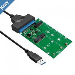 Simplecom SA221 USB 3.0 to mSATA  NGFF M.2 B Key SSD 2 in 1 Combo Adapter