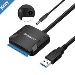 Simplecom SA236 USB 3.0 to SATA Adapter Cable Converter with Power Supply for 2.5  3.5 HDD SSD