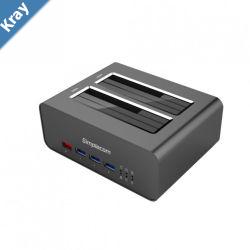 Simplecom SD352 USB 3.0 to Dual SATA Aluminium Docking Station with 3Port Hub and 1 Port 2.1A USB Charger
