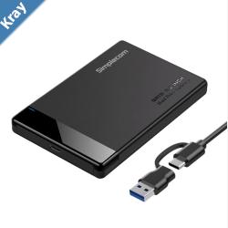 Simplecom SE109 Toolfree 2.5 SATA HDD SSD to USBC Enclosure USB 3.2 Gen 1 Compatible with 7mm and 9.5mm laptop 2.5 SATA HDDSSD