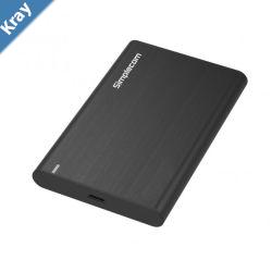 Simplecom SE221 Aluminium 2.5 SATA HDDSSD to USB 3.1 Enclosure Black