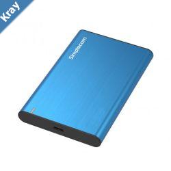 Simplecom SE221 Aluminium 2.5 SATA HDDSSD to USB 3.1 Enclosure Blue
