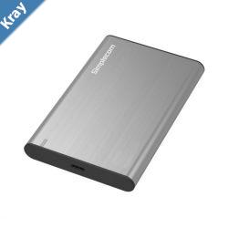 Simplecom SE221 Aluminium 2.5 SATA HDDSSD to USB 3.1 Enclosure Grey