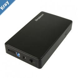 Simplecom SE325 Tool Free 3.5 SATA HDD to USB 3.0 Hard Drive Enclosure  Black Enclosure