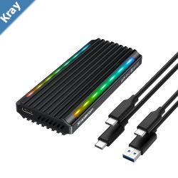 Simplecom SE525 NVMe  SATA M.2 SSD USBC Enclosure with RGB Light USB 3.2 Gen 2 10Gbps