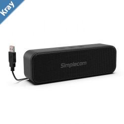 Simplecom UM228 Portable USB Stereo Soundbar Speaker Plug and Play with Volume Control for PC Laptop