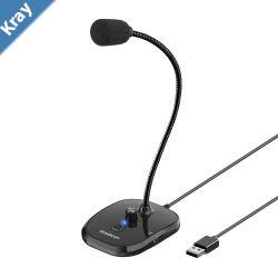 Simplecom UM360 Plug and Play USB Desktop Microphone with Headphone Jack