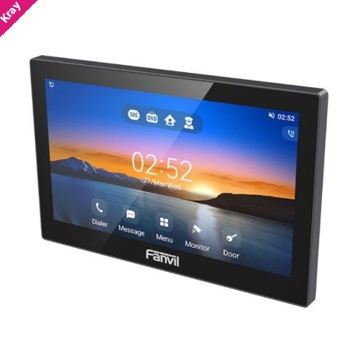 Fanvil i505W is 7-inch Android-based SIP indoor station, Wi-Fi 6 support, combines video intercom, access control, slim profile and lightweight build