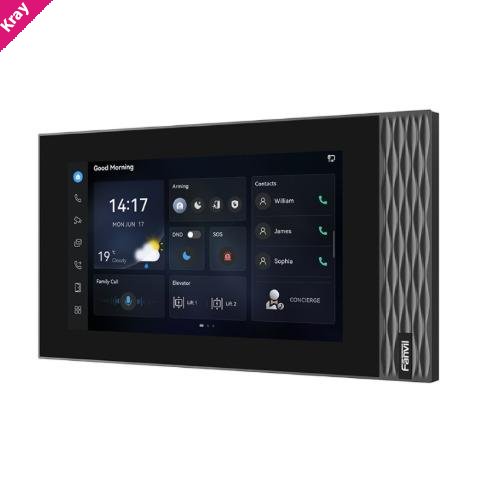 Fanvil i554W Black Wi-Fi-enabled variant of the i554 SIP indoor station, 7-inch touchscreen with HD audio/video support and wireless connectivity