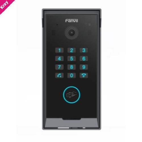 Fanvil i60K Video Door Phone 2MP 1080p HD camera, digital WDR, backlit call button, IP65 protection w/ BLE, keypad, mobile app, and card access
